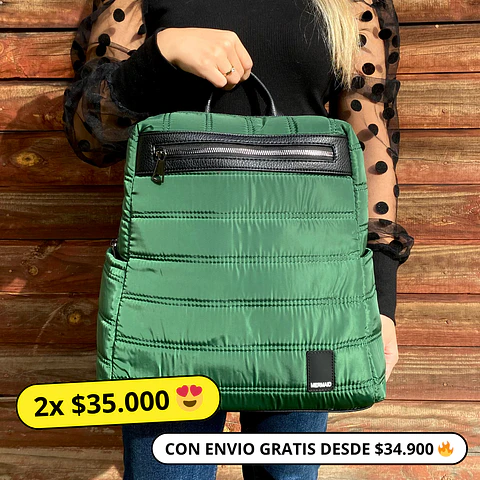 Mochila Puff Verde (capacidad Pc 14
