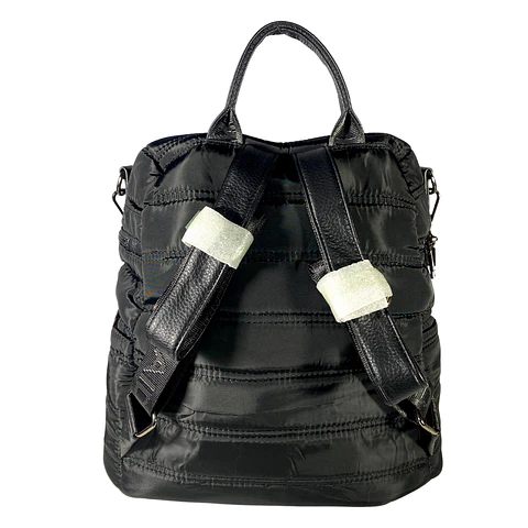 Mochila y Bolso Puff negra (capacidad Pc 15