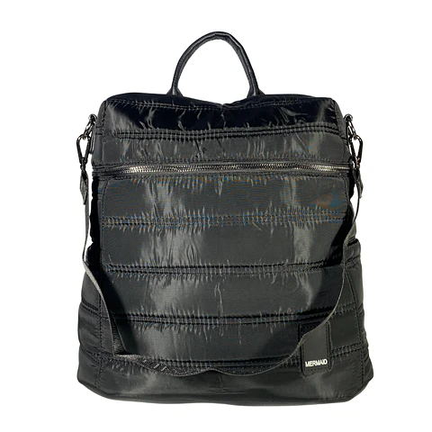 Mochila y Bolso Puff negra (capacidad Pc 15