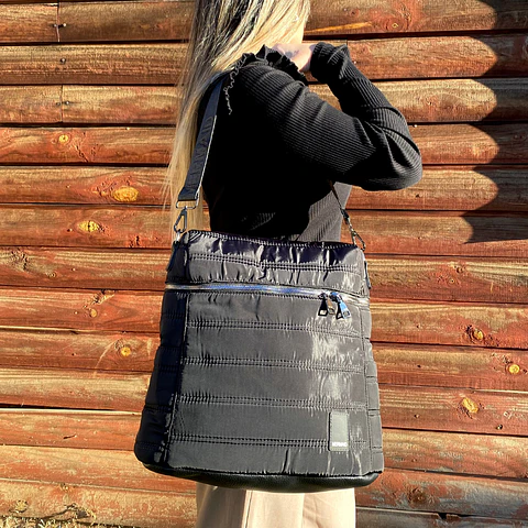 Mochila y Bolso Puff negra (capacidad Pc 15