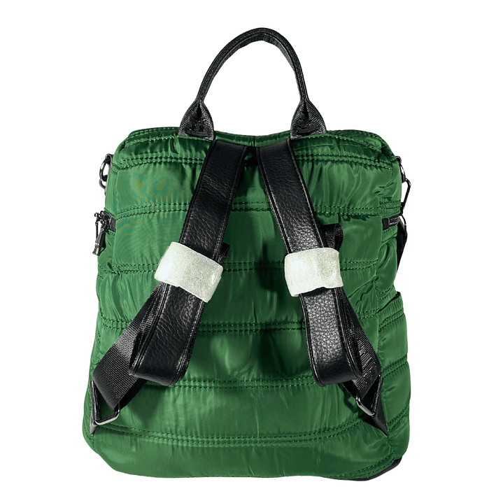 Mochila y Bolso Puff verde (capacidad Pc 15