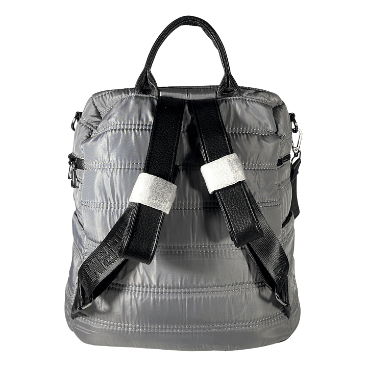Mochila y Bolso Puff gris (capacidad Pc 15