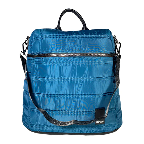 Mochila y Bolso Puff azul (capacidad Pc 15