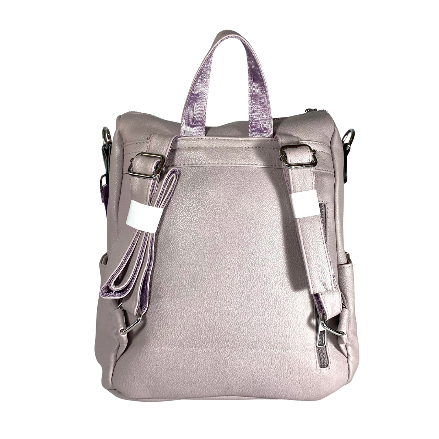 Mochila y Cartera Eco Cuero Rosa 6