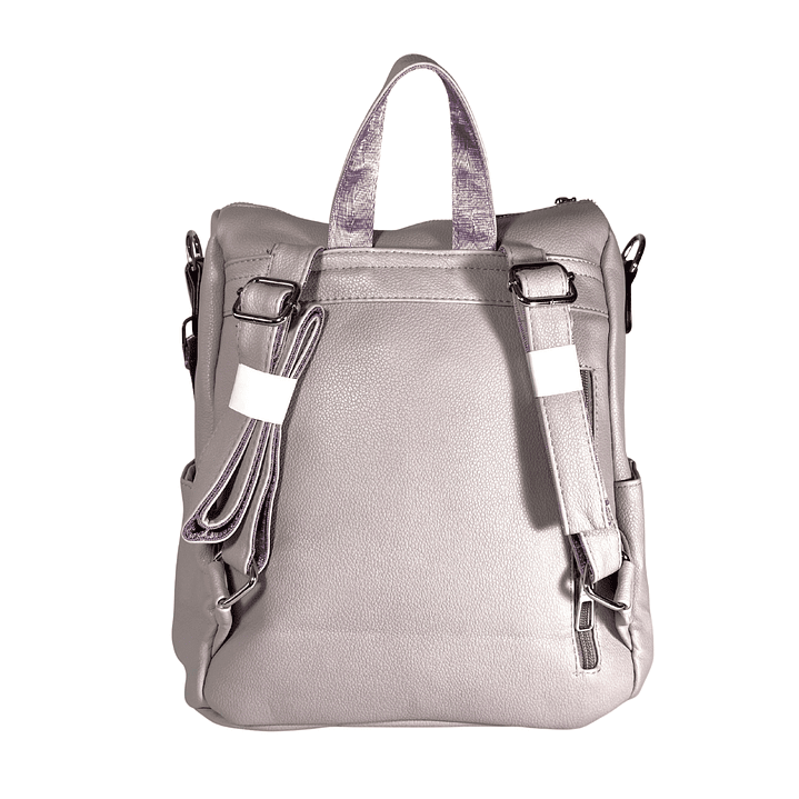 Mochila y Cartera Eco Cuero Rosa 6