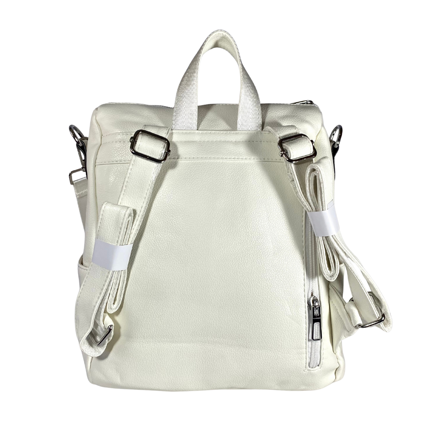 Mochila y Cartera Eco Cuero Blanca  5