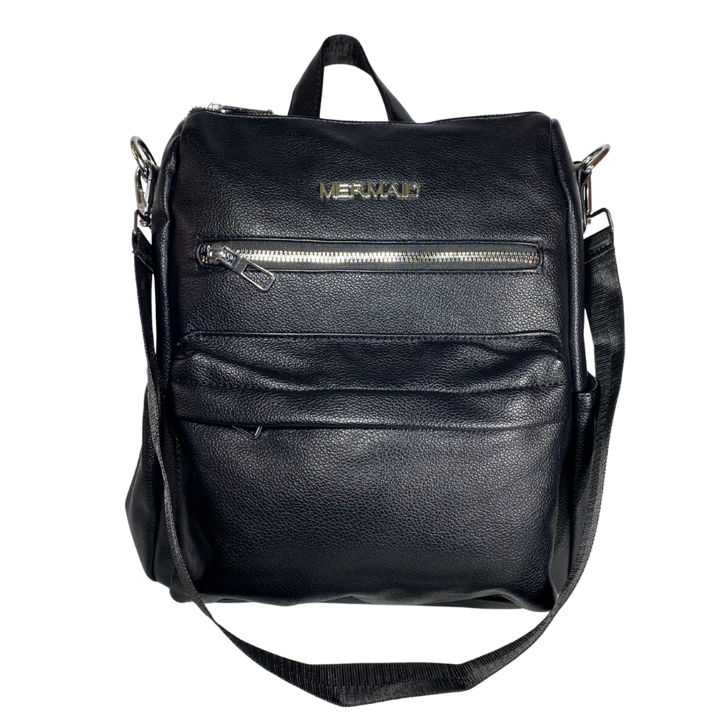 Mochila y Cartera Eco Cuero Negra 4