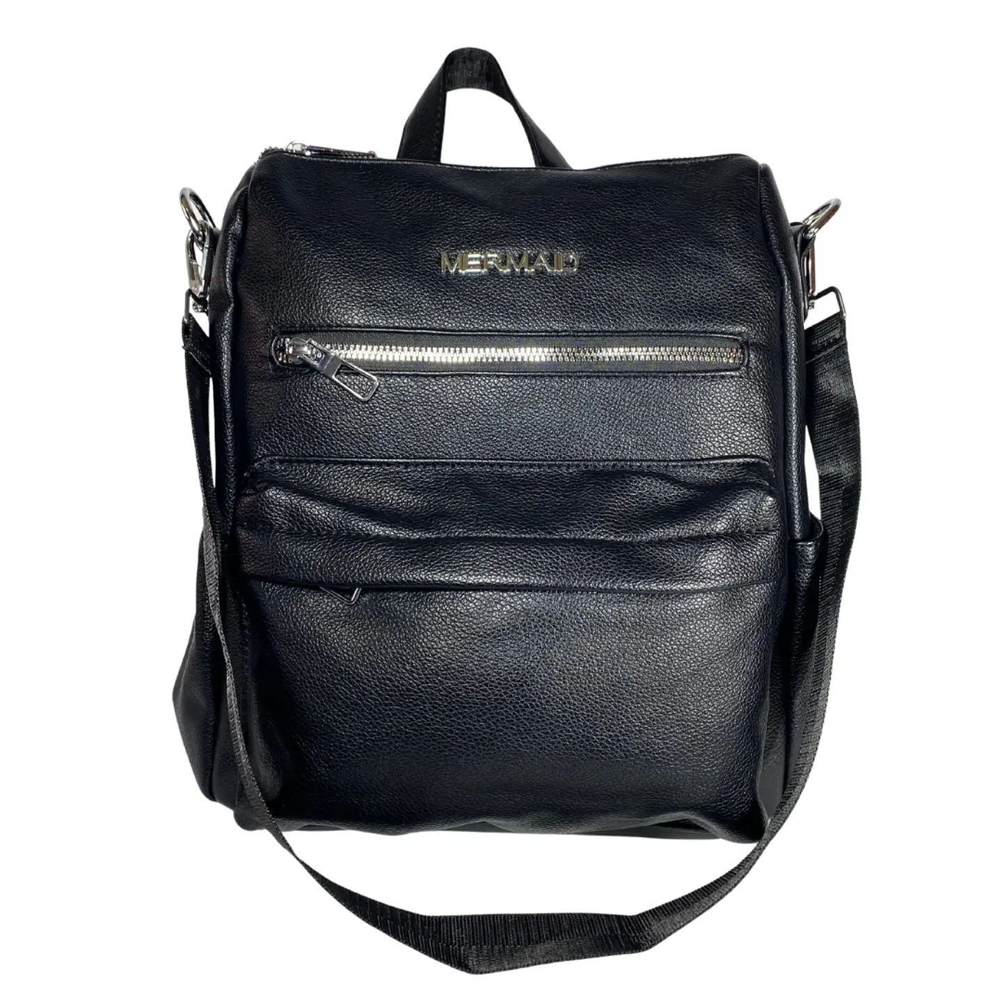 Mochila y Cartera Eco Cuero Negra 4