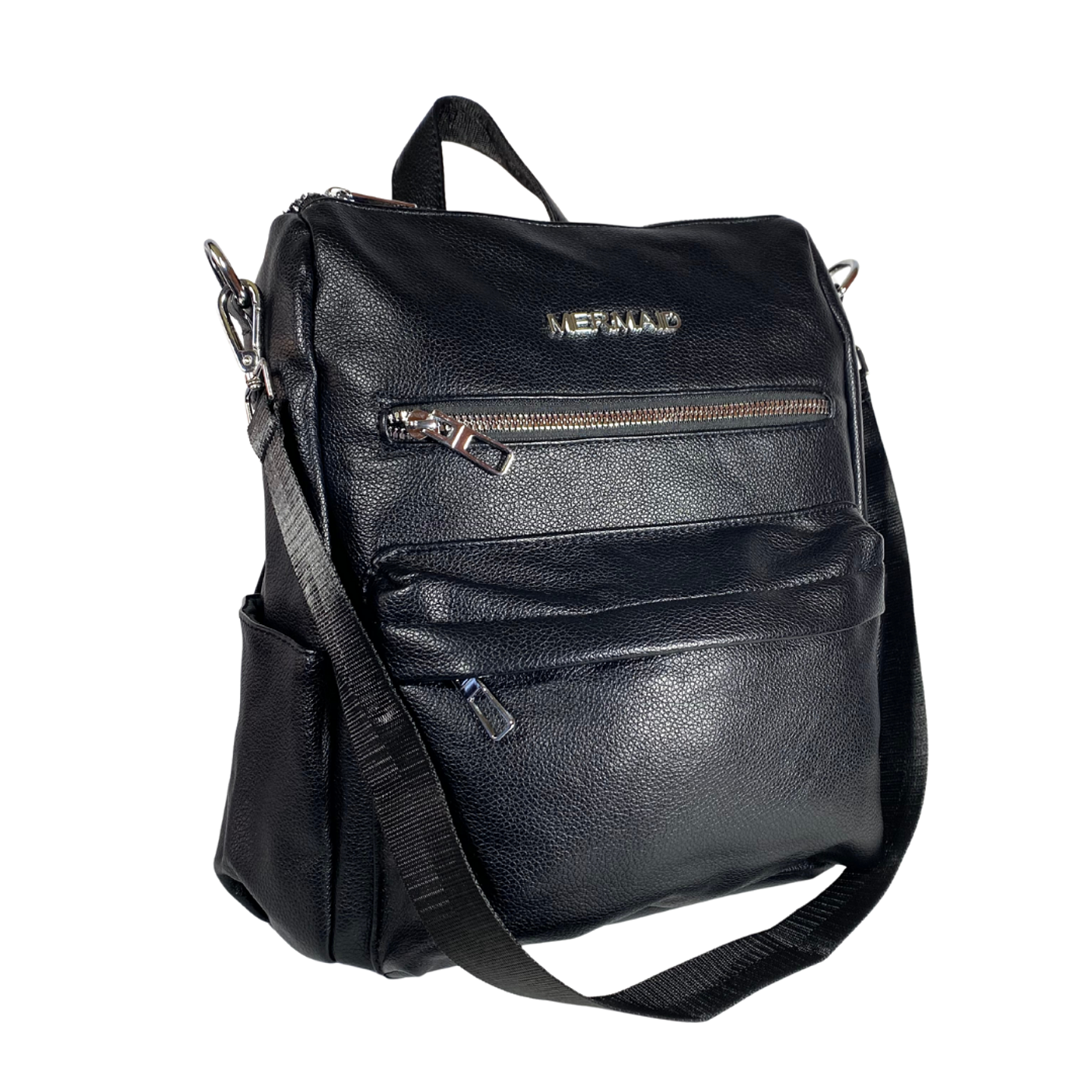 Mochila y Cartera Eco Cuero Negra 5