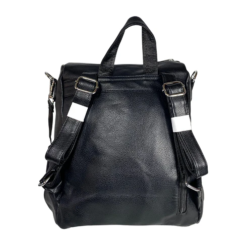 Mochila y Cartera Eco Cuero Negra 6