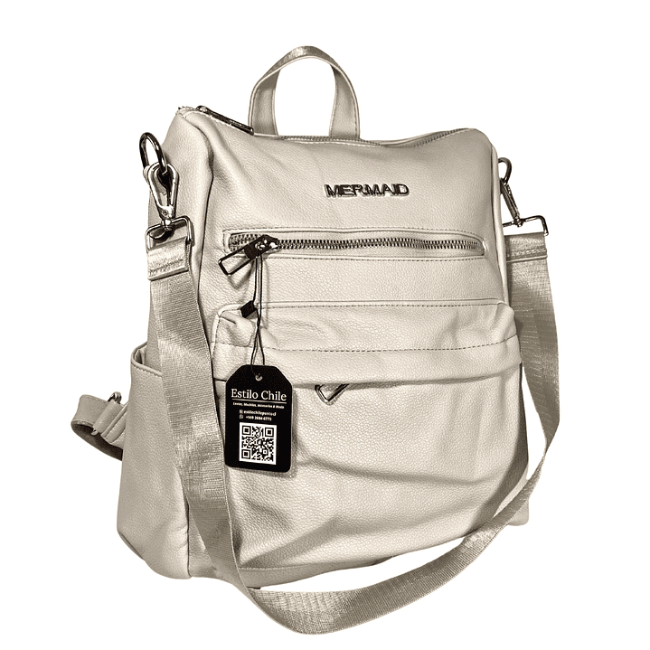 Mochila y Cartera Eco Cuero Nude 5