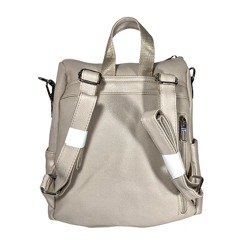 Mochila y Cartera Eco Cuero Nude 6