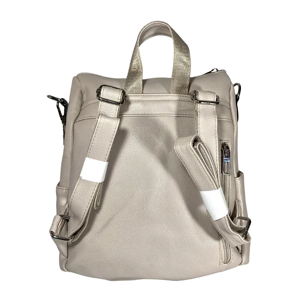 Mochila y Cartera Eco Cuero Nude 6