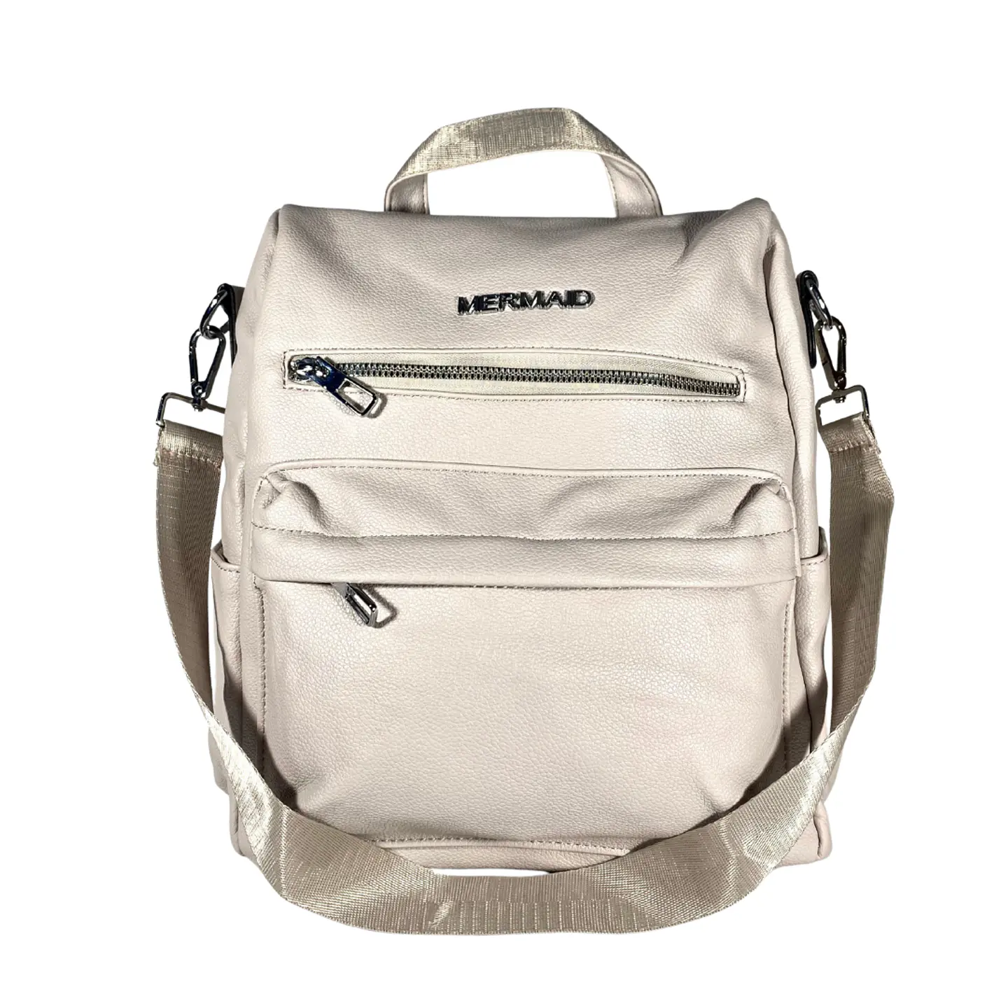 Mochila y Cartera Eco Cuero Nude 4