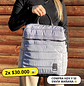 Mochila y Bolso Puff gris (capacidad Pc 15
