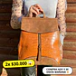 Mochila y Cartera Eco Cuero Café - Miniatura 1