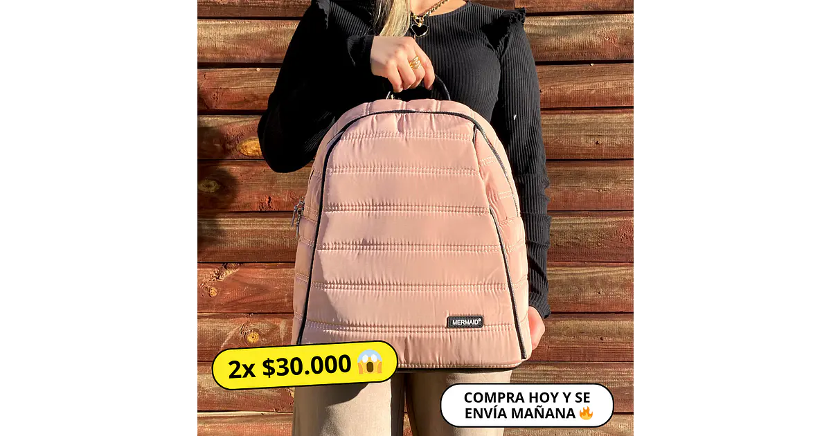 Mochila Puff palo rosa