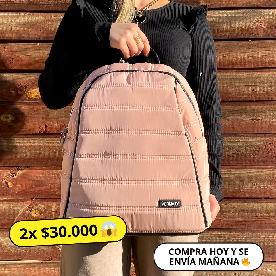 Mochila Puff palo rosa 1