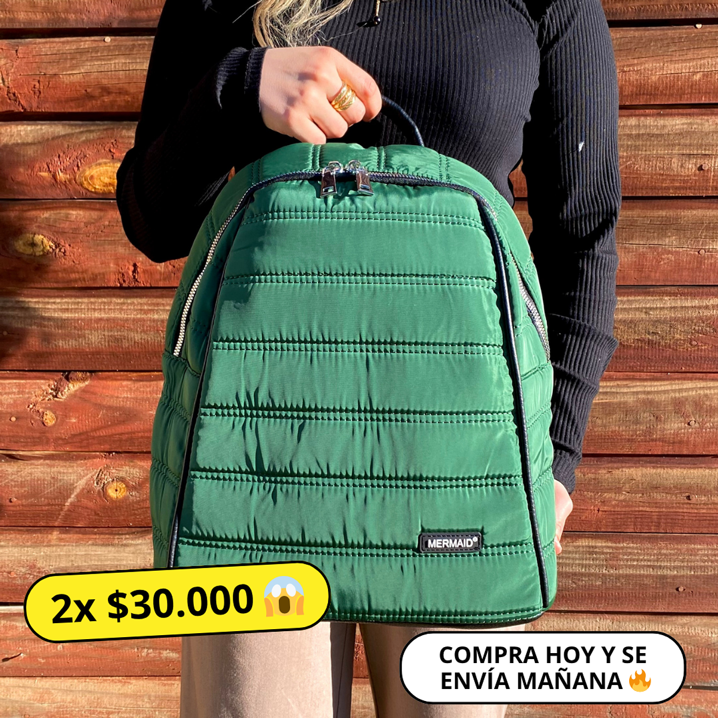 Mochila Puff Verde 1