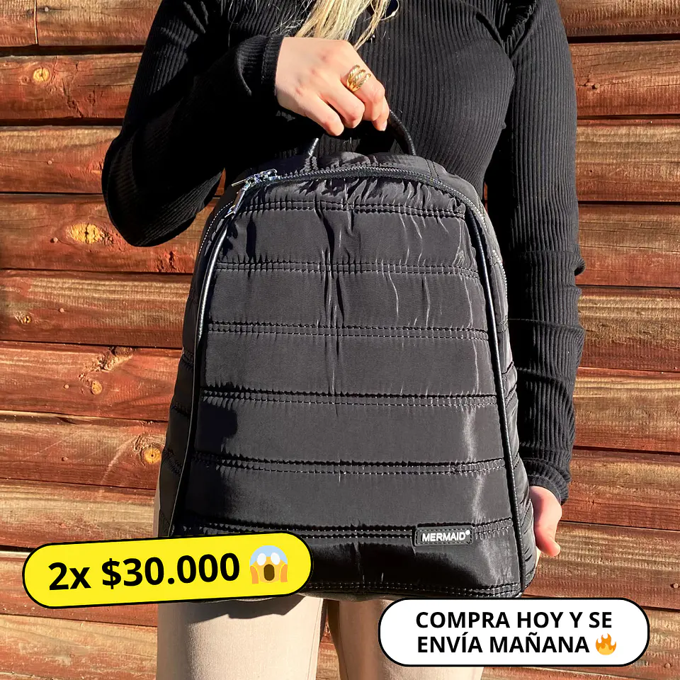 Mochila Puff Negra 1