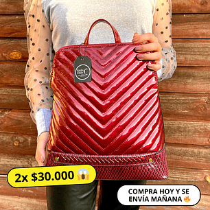 Mochila Charol Roja