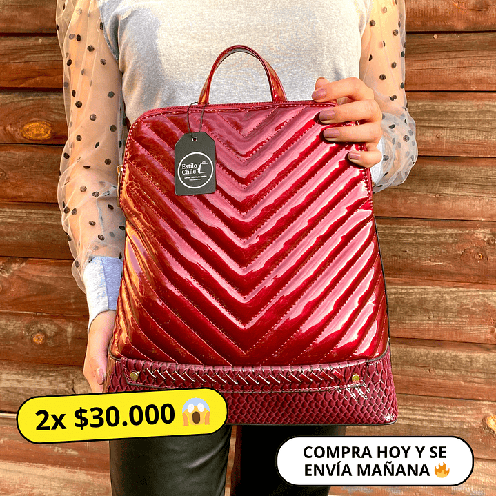 Mochila Charol Roja 1