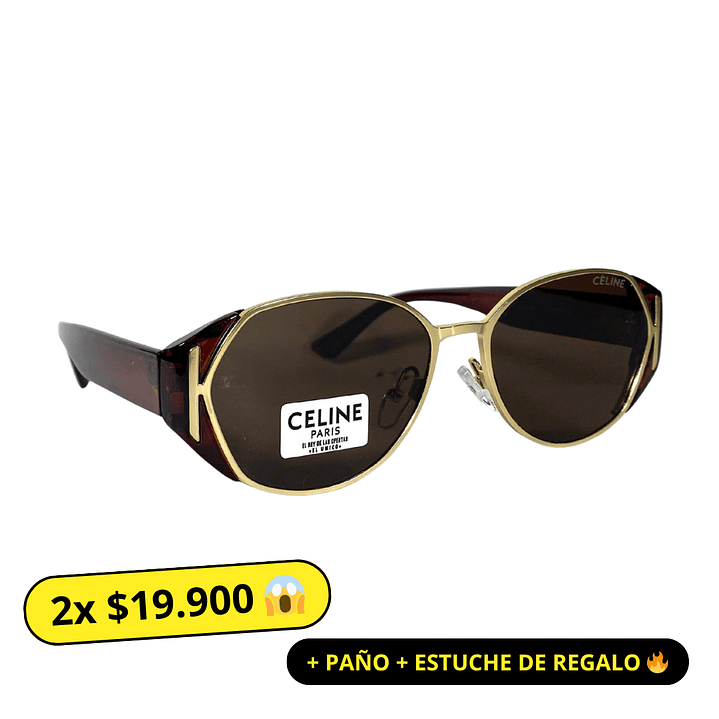Lentes de Sol Premium Celine AAA Café Mujer 1