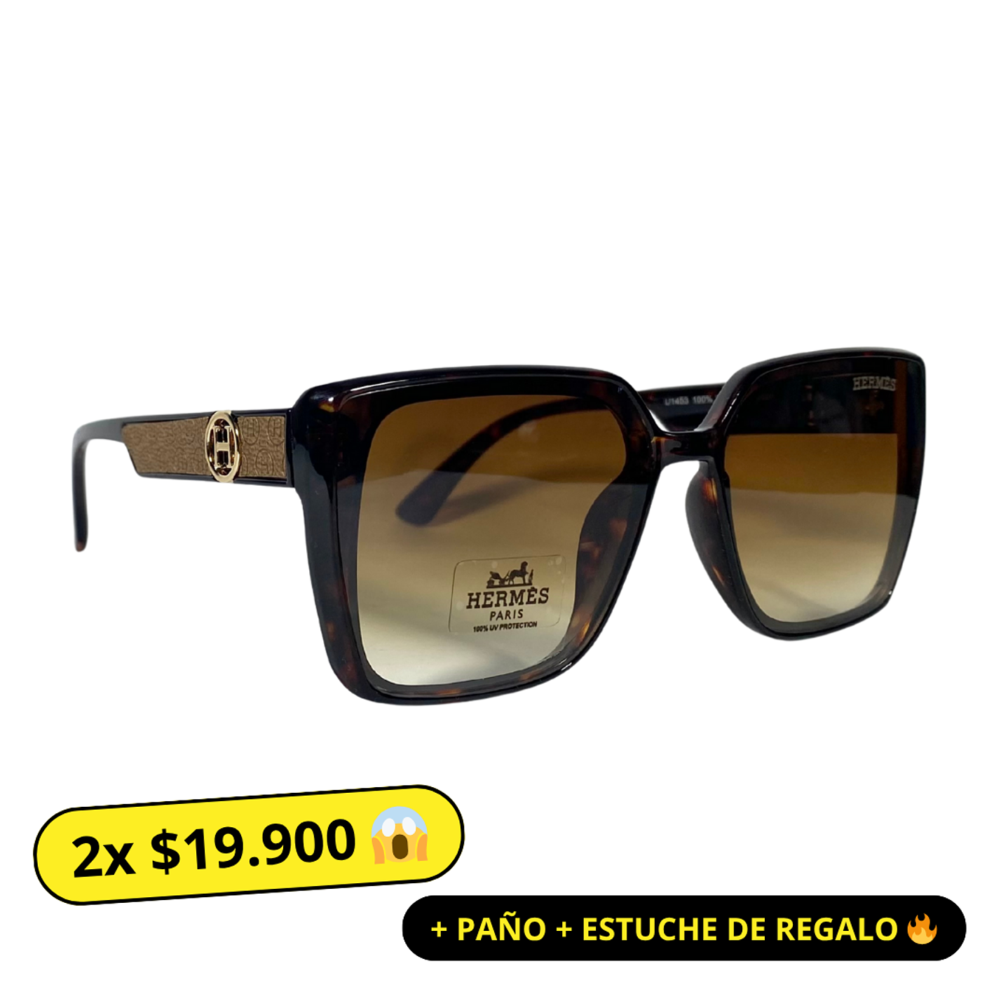 Lentes de Sol Premium Hermes AAA Café Mujer 1