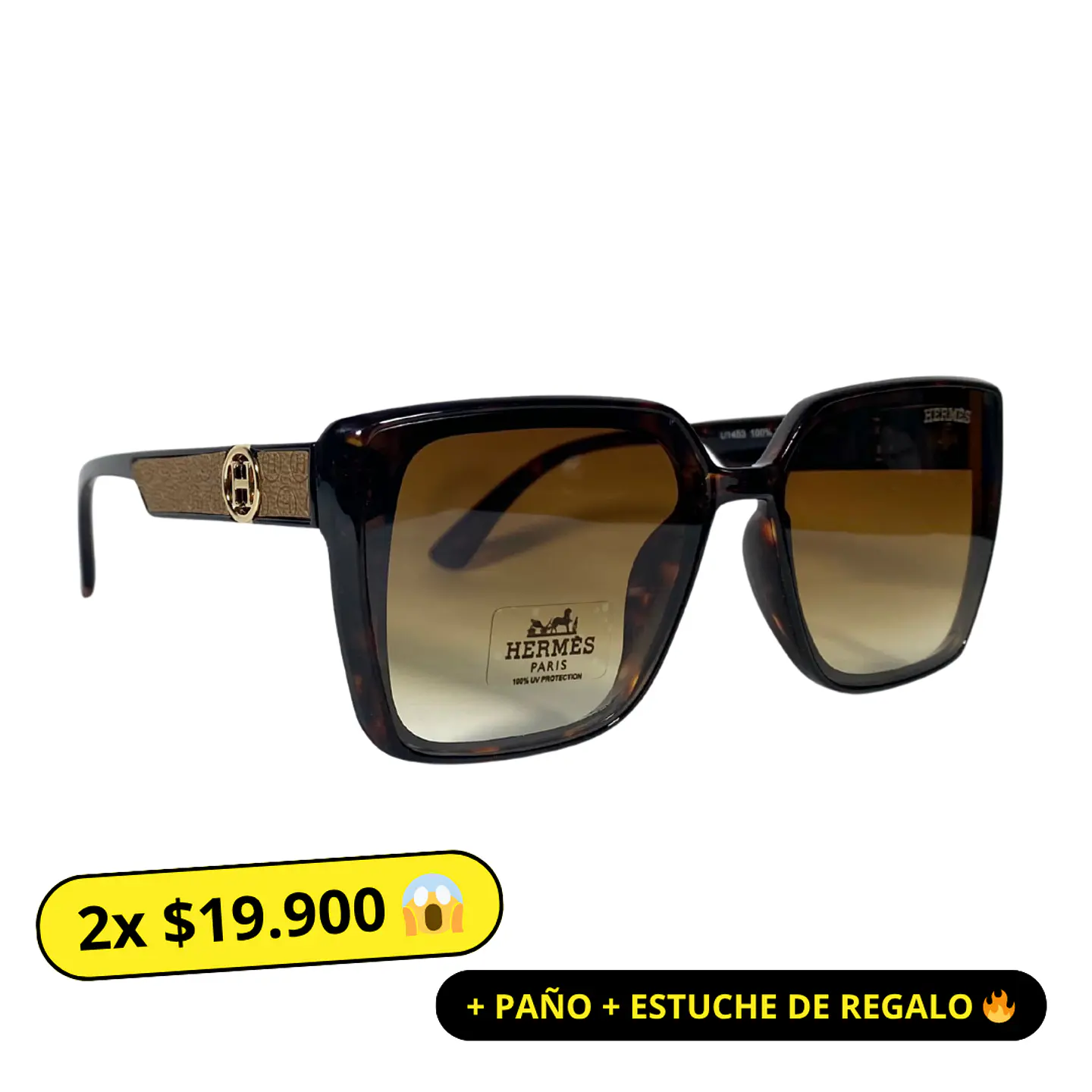 Lentes de Sol Premium Hermes AAA Café Mujer 1