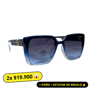 Lentes de Sol Premium Hermes AAA Negro-Azulado Mujer