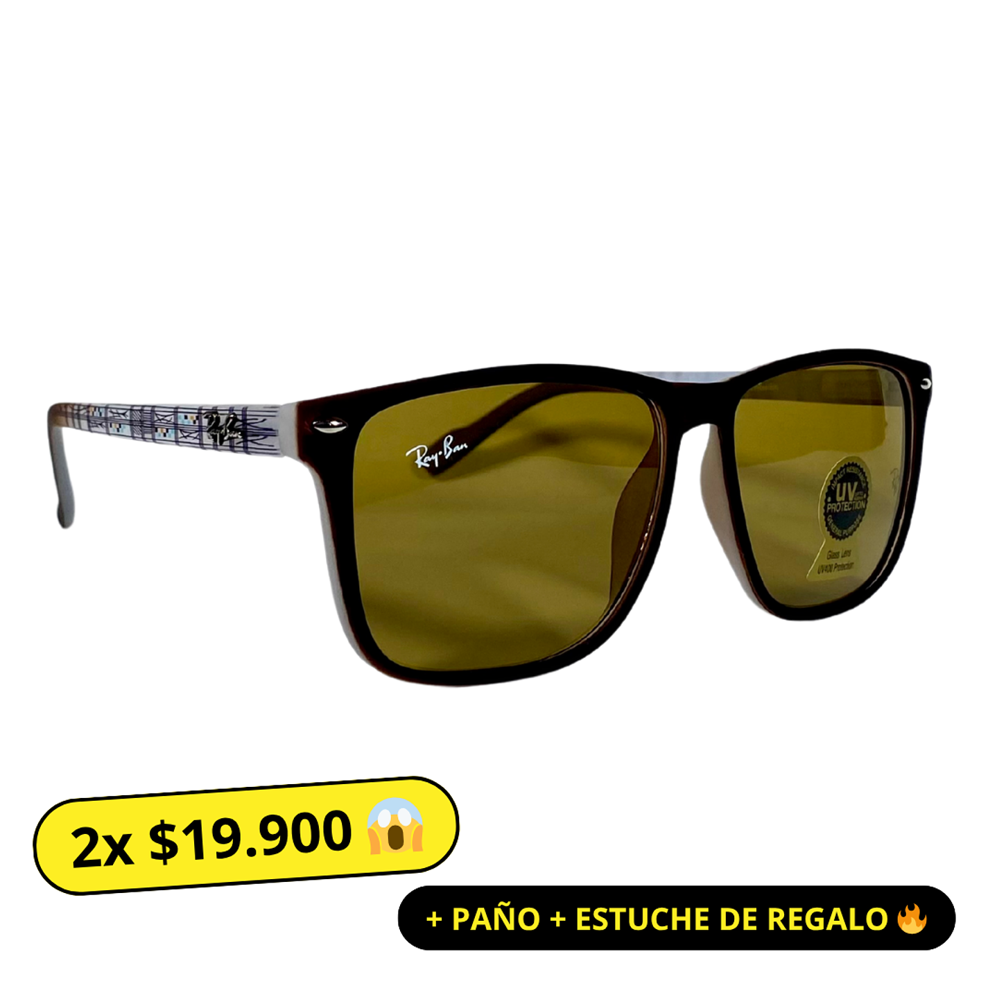 Lentes de Sol RyB AAA Café con diseño Unisex 1
