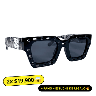 Lentes de Sol Premium Off White AAA Negro Hombre