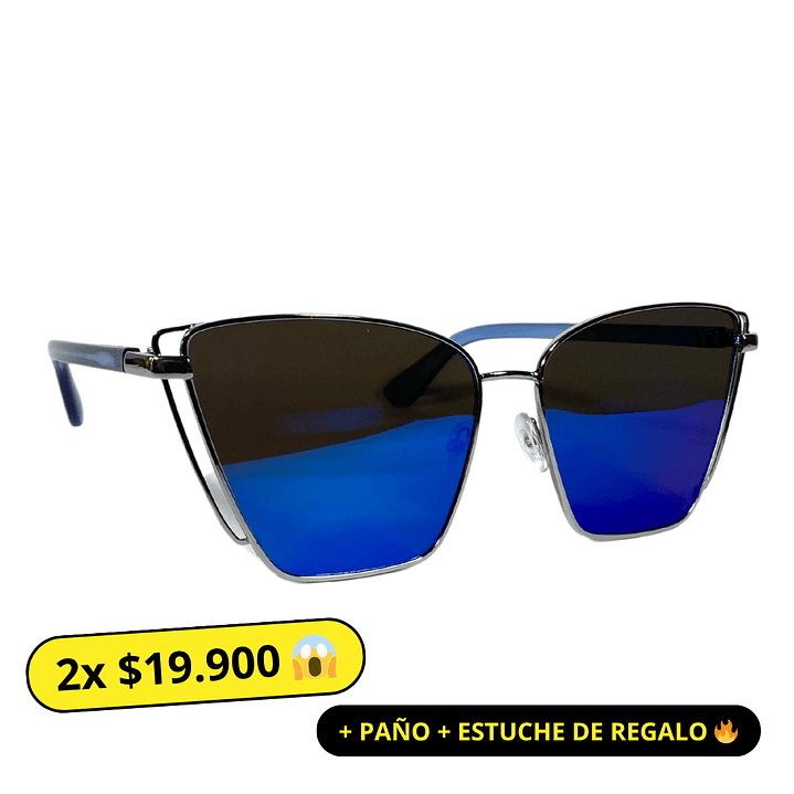 Lentes de Sol espejo azul Mujer  1