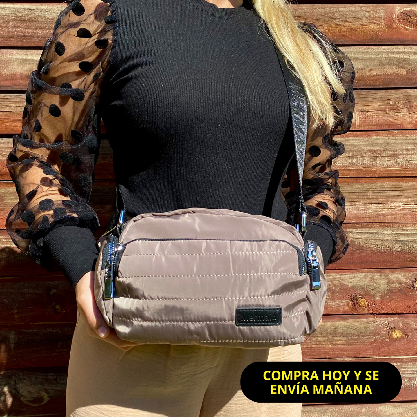 Bandolera Puff Gris 1