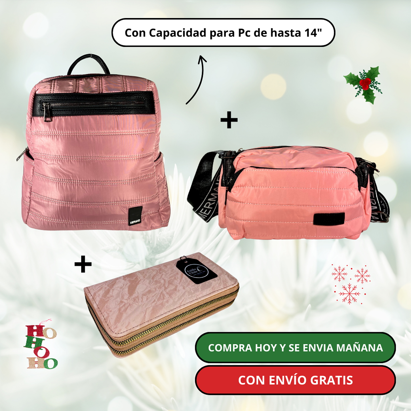 Pack 1: Mochila (Pc) + Bandolera Puff + Billetera Grande + Envío Gratis🔥 3