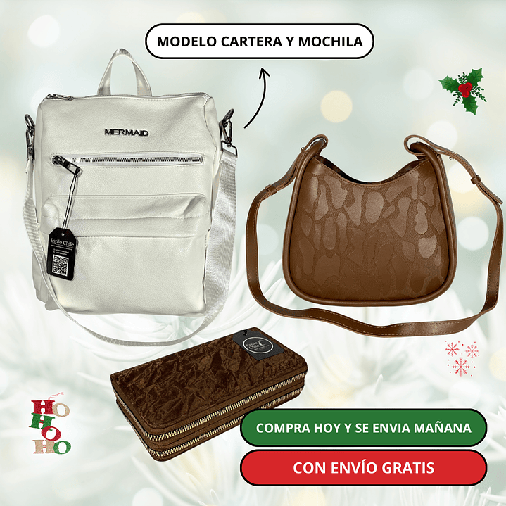 Pack 2: Mochila (antirrobo o casual) + Cartera + Billetera Grande + Envío Gratis🔥 5