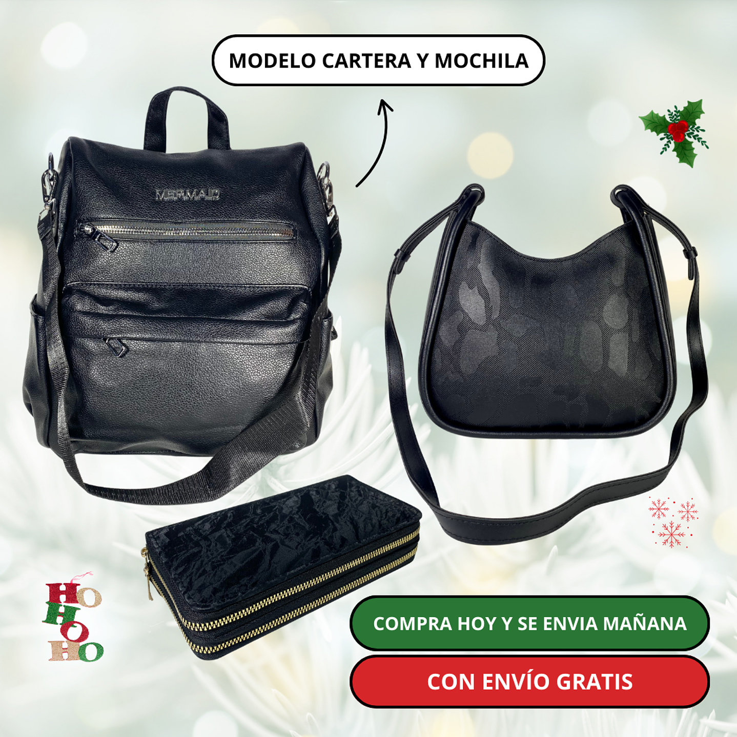 Pack 2: Mochila (antirrobo o casual) + Cartera + Billetera Grande + Envío Gratis🔥 7