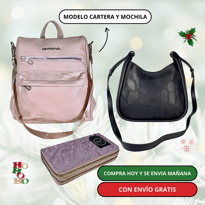 Pack 2: Mochila (antirrobo o casual) + Cartera + Billetera Grande + Envío Gratis🔥 6