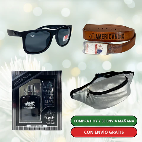 Pack 5 Hombre:  Lentes de Sol + Banano + Pack Polo + Cinturón + Envío Gratis 🔥 3