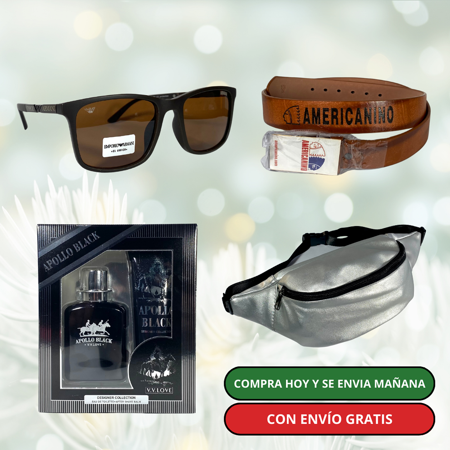 Pack 5 Hombre:  Lentes de Sol + Banano + Pack Polo + Cinturón + Envío Gratis 🔥 1