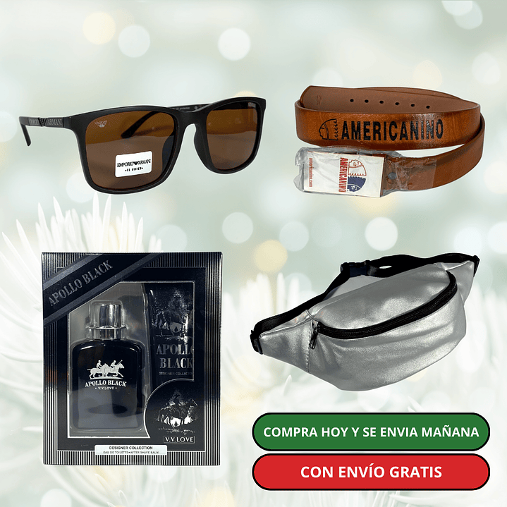 Pack 5 Hombre:  Lentes de Sol + Banano + Pack Polo + Cinturón + Envío Gratis 🔥 1