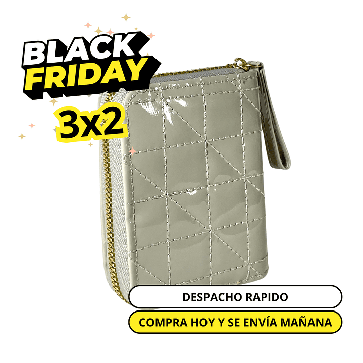 Billetera Charol Gris 1