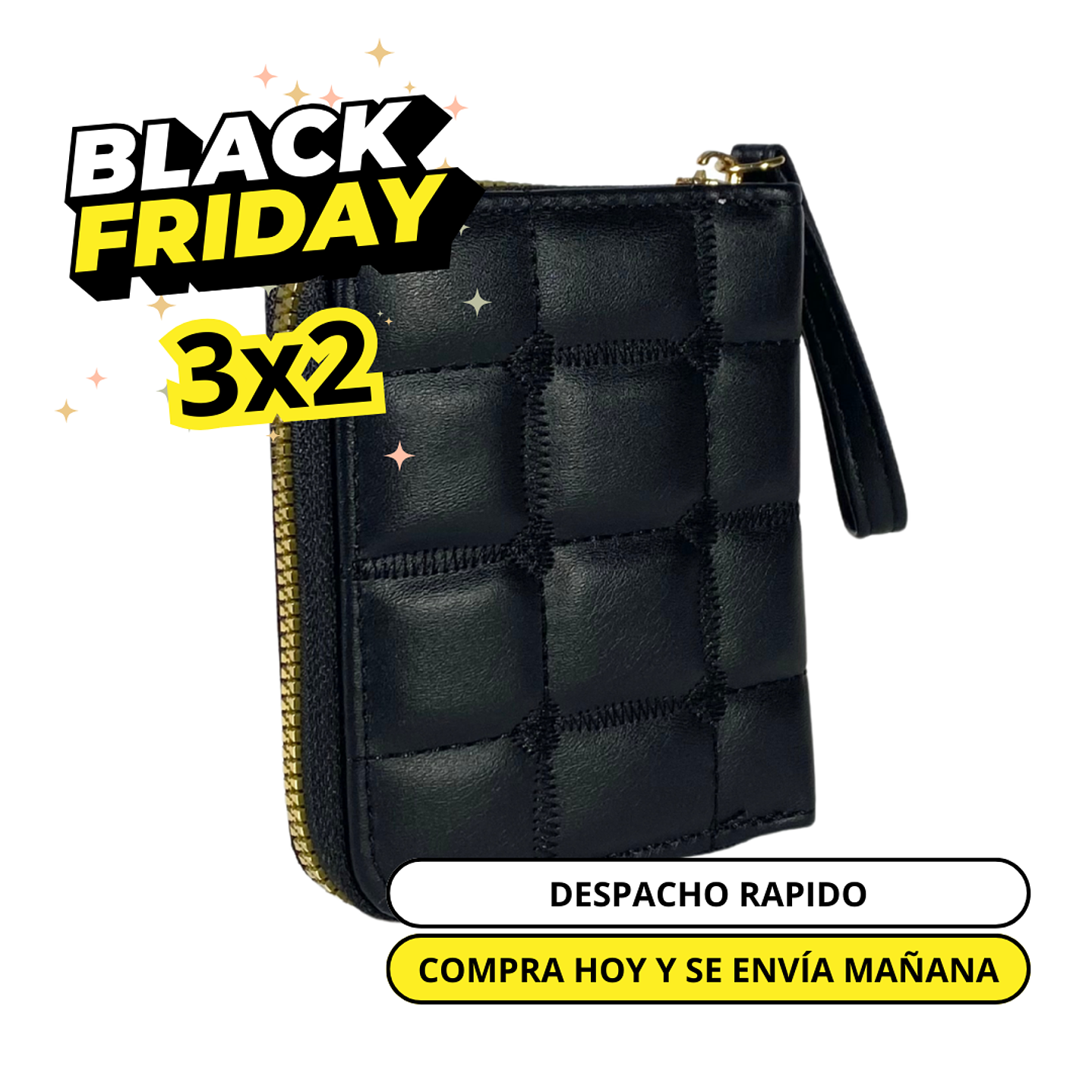 Billetera Negra Acolchada 1