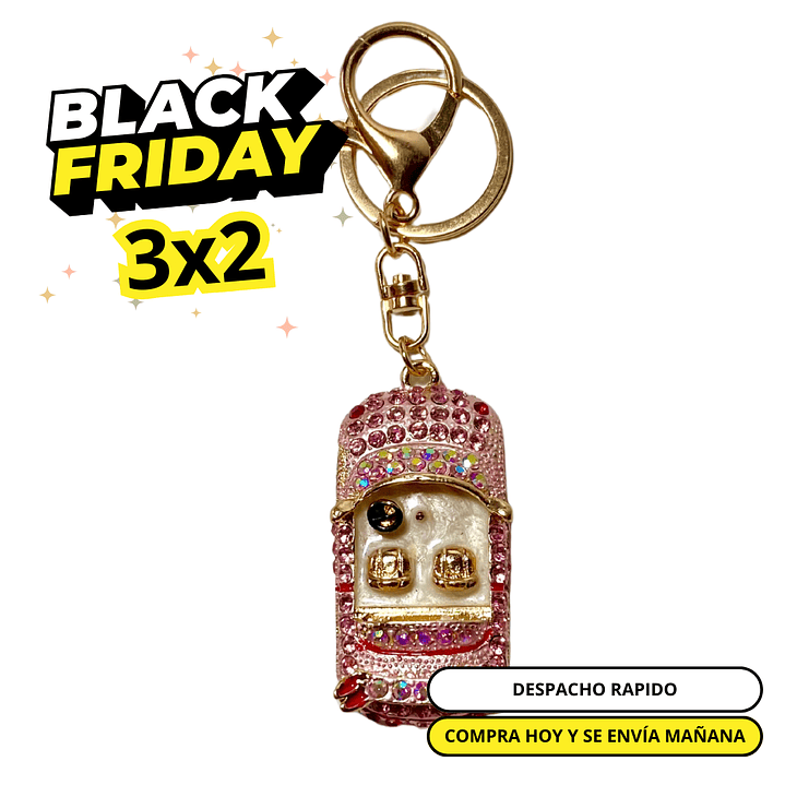 Llavero de auto rosa gran calidad 1