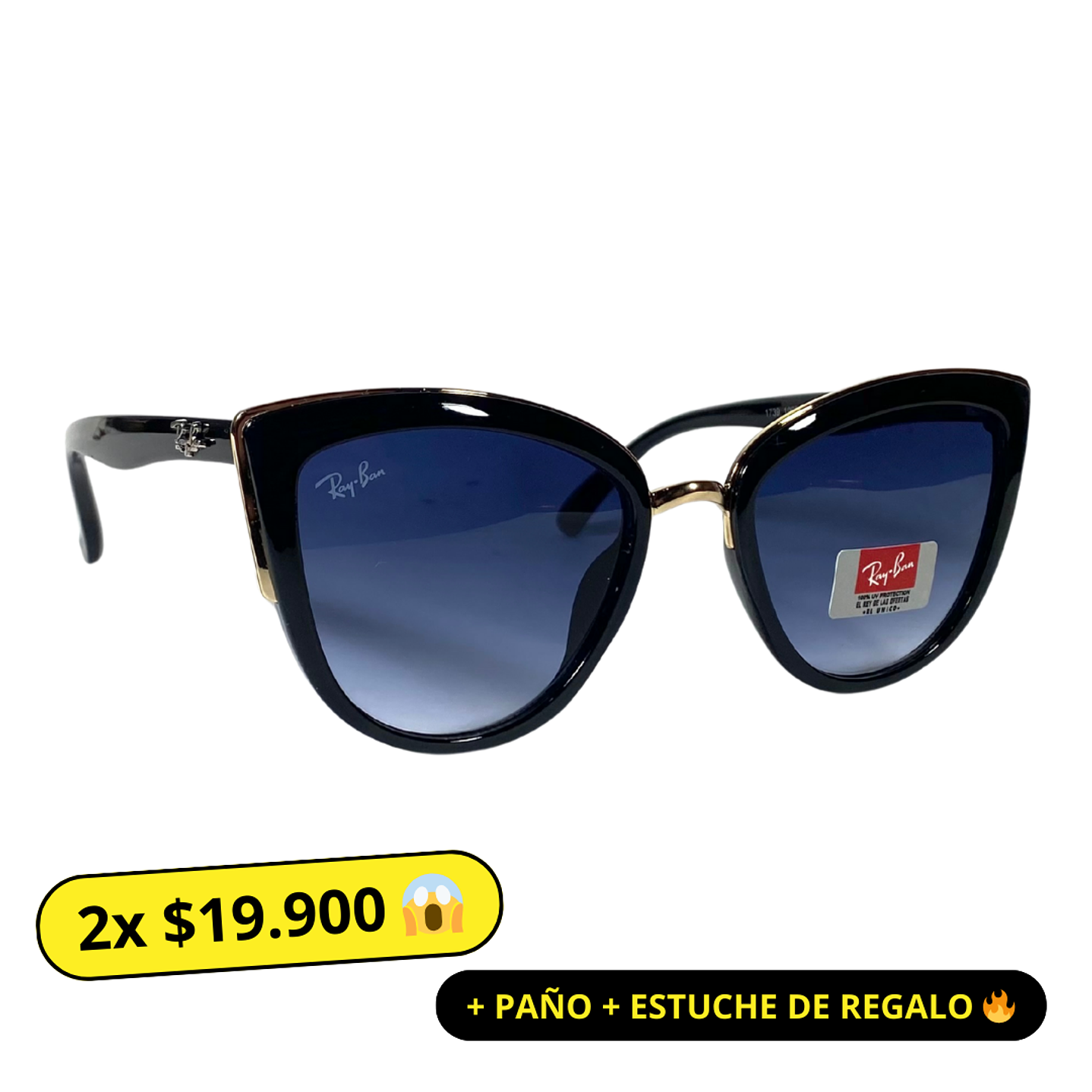Lentes de Sol Premium RyB AAA Negro Mujer  1