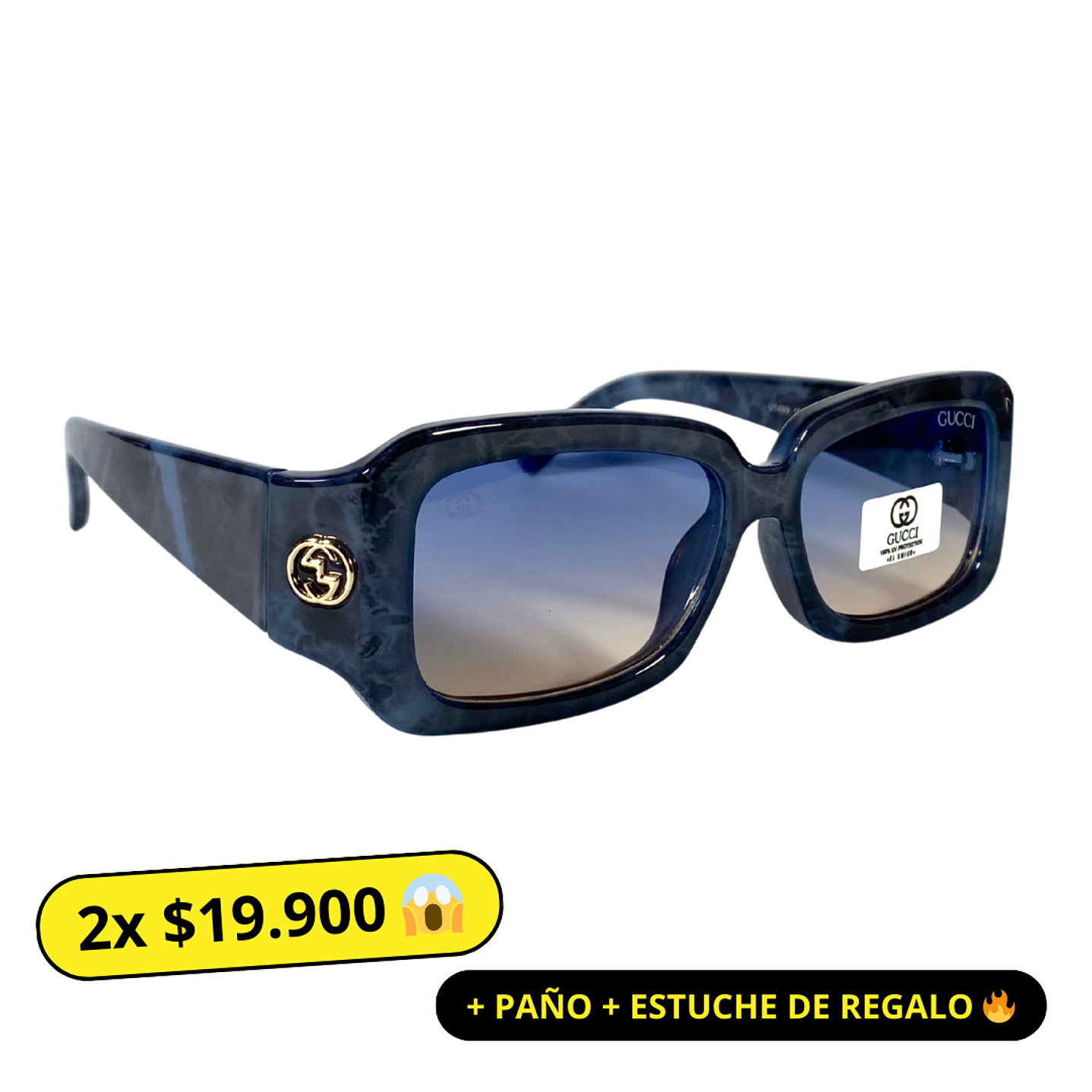 Lentes de Sol Gucci AAA Azul marmoleado Mujer 1