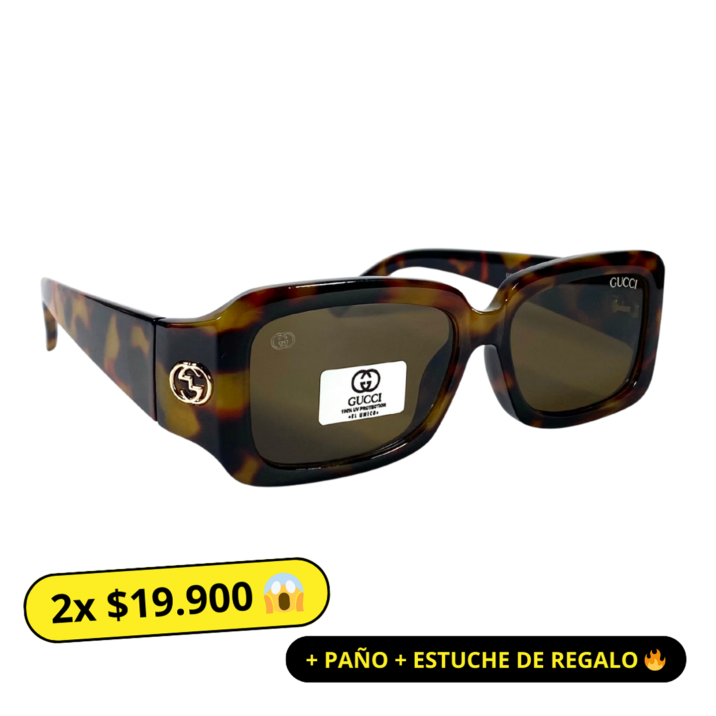 Lentes de Sol Gucci AAA Café marmoleado Mujer 1