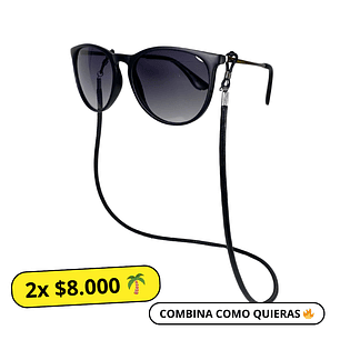 Straps para Lentes Eco Cuero Negro