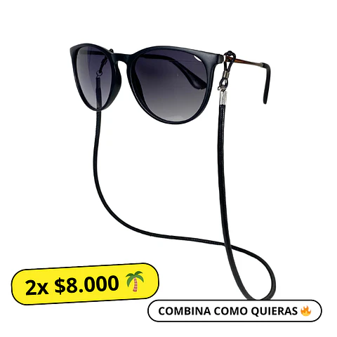 Straps para Lentes Eco Cuero Negro 1