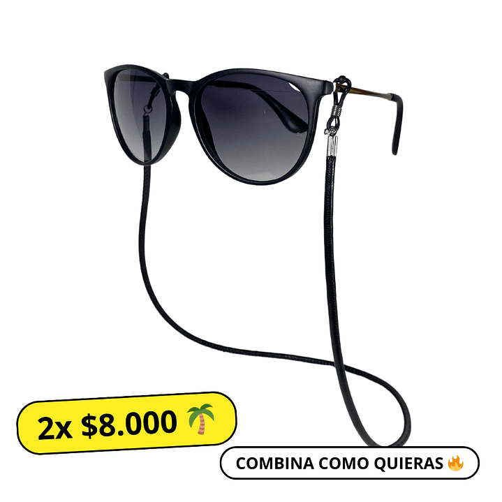 Straps para Lentes Eco Cuero Negro 1